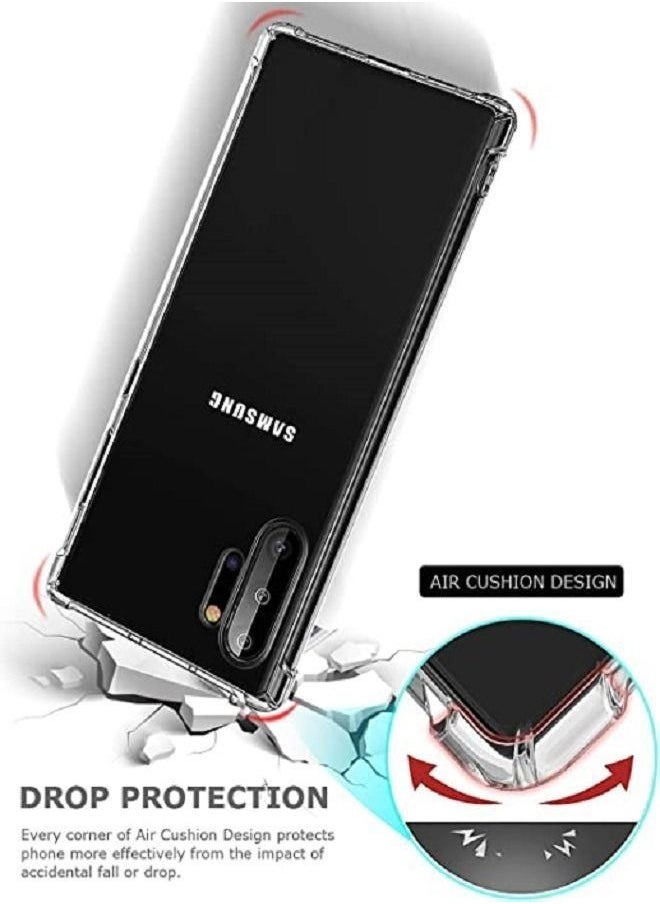 Samsung Galaxy Note 10 Plus Hybrid Armor Shockproof Clear Back Cover Case with TPU Bumper Edge