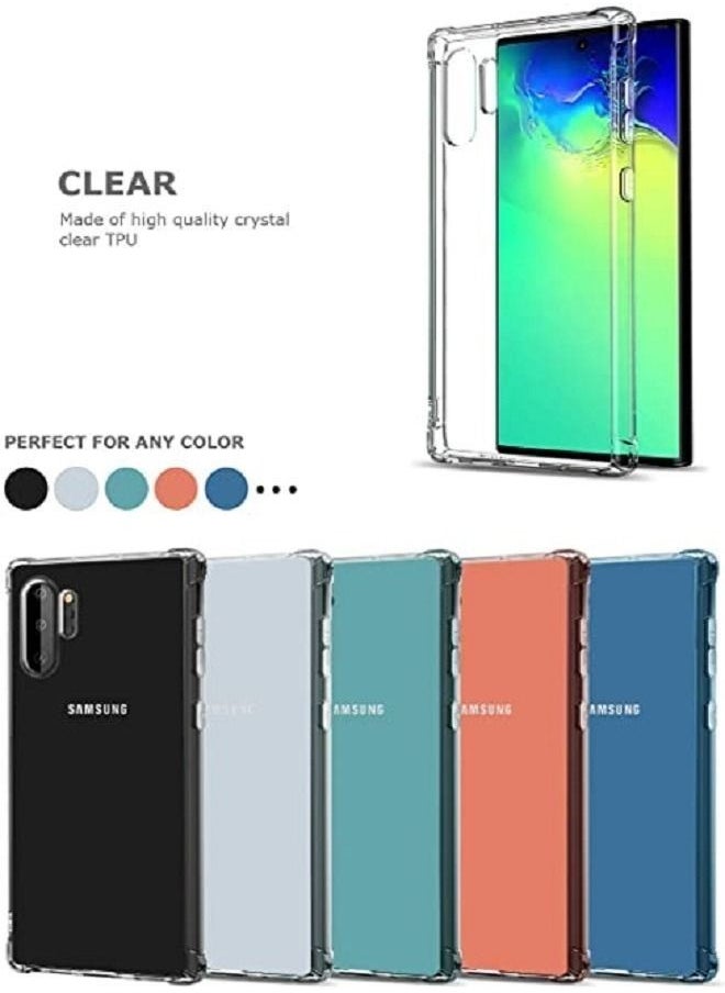 Samsung Galaxy Note 10 Plus Hybrid Armor Shockproof Clear Back Cover Case with TPU Bumper Edge