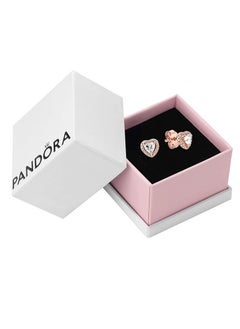 PANDORA Pandora Timeless Women's Cubic Zirconia Classic Rose Gold Copper Silver Alloy Heart shaped Earrings  - Image 4