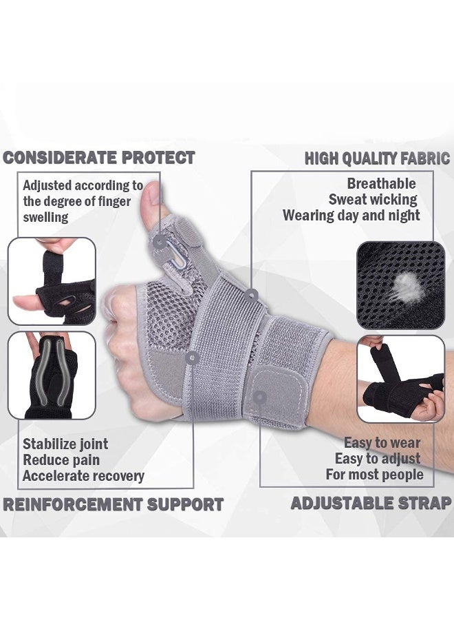 Thumb Brace with Wrist Support for Carpal Tunnel, Sprains & Trigger Thumb - Adjustable Splint for Men & Women (Black, Universal Fit for Left/Right) - Image 2