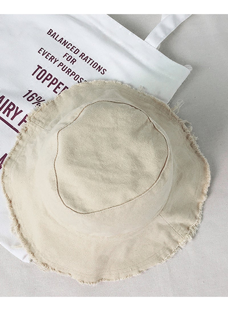 KHAJUL Summer Casual Bucket Hat, Women Fashion Accessory, Sun-Protection Soft Cap, Beach Vacation Use (Beige) - Image 3