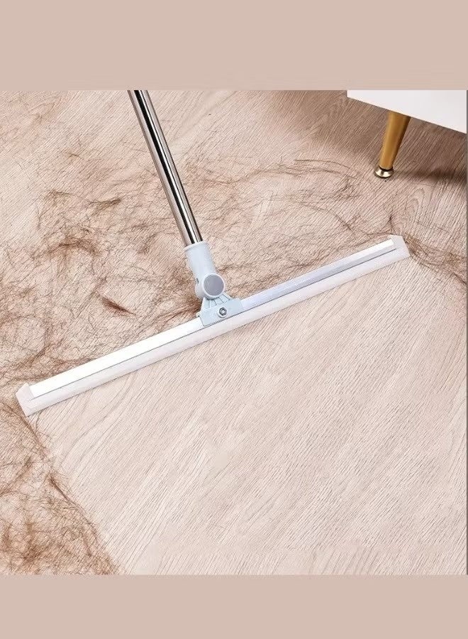 Silicone Rubber Floor Wiper Long Handle Window Shower Cleaner with Extendable and Adjustable Stainless Poles for Glass Bathroom Floor Cleaning - Image 2