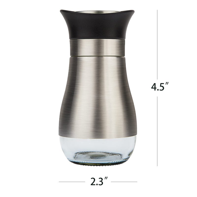 Evelyne Salt Pepper Seasoning Glass Shaker with Stainless Steel Cover 2 pcs Pack Set (Black) - Image 5