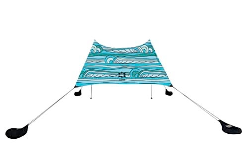 Neso Grande Portable Beach Tent Sun Shelter - Lightweight Beach Shade Canopy - Easy Setup for Family Outings - Patented Reinforced Corners - UPF 50+ Sun Protection - 7ft Tall, 9 x 9ft - Swells - Image 2