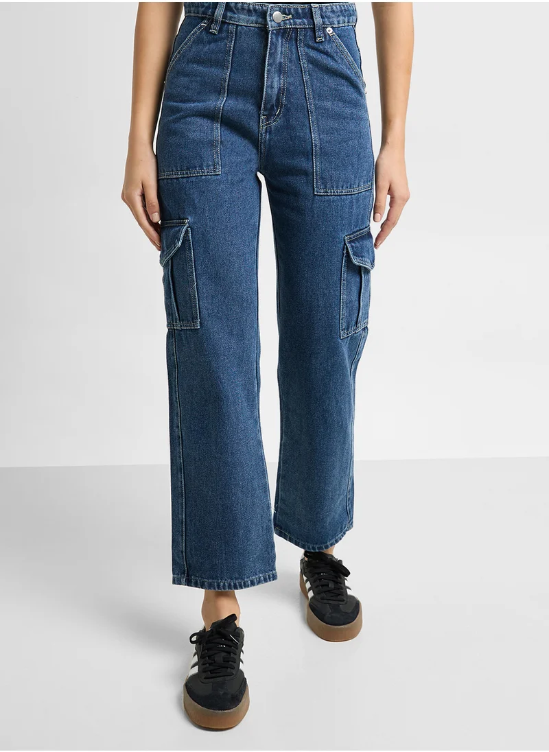 Ginger Straight Fit Cargo Style Jeans