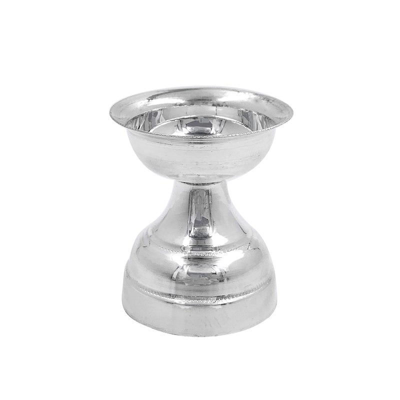 MAA SILVER Pure Silver Diya with Round Shape & Mirror Finish Perfect for Gifting and Everyday Pooja Use (925 Purity)(20 Grams Silver) - Image 5