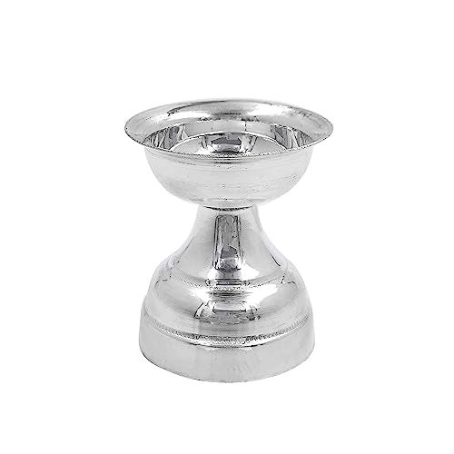 MAA SILVER Pure Silver Diya with Round Shape & Mirror Finish Perfect for Gifting and Everyday Pooja Use (925 Purity)(20 Grams Silver) - Image 1