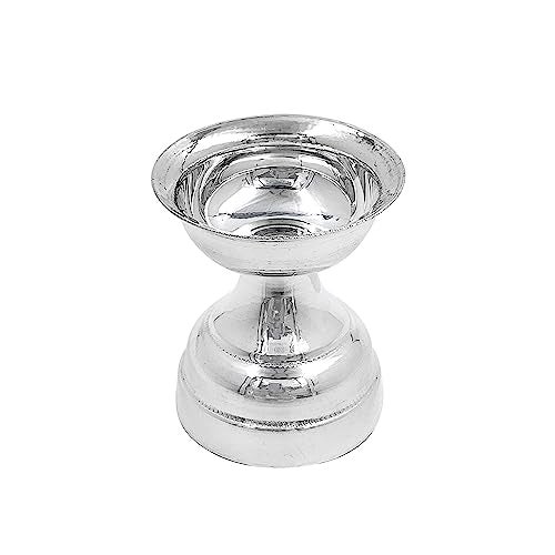 MAA SILVER Pure Silver Diya with Round Shape & Mirror Finish Perfect for Gifting and Everyday Pooja Use (925 Purity)(20 Grams Silver) - Image 3