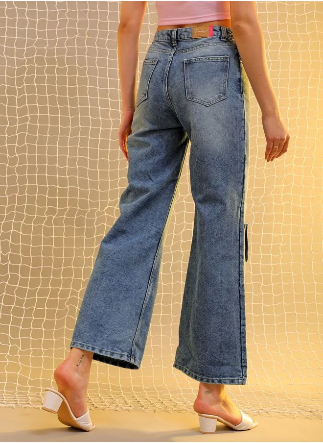 Freehand Women Flared Solid High-Rise Jeans