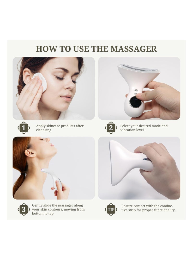 SYOSI Face Massager EMS Facial Massager with LED Display 3 Light Modes Face Massager Electric 43℃ Face Lifting Device High Frequency Vibration for Wrinkle Anti-Aging Neck Skin Tightening Lifting - Image 5
