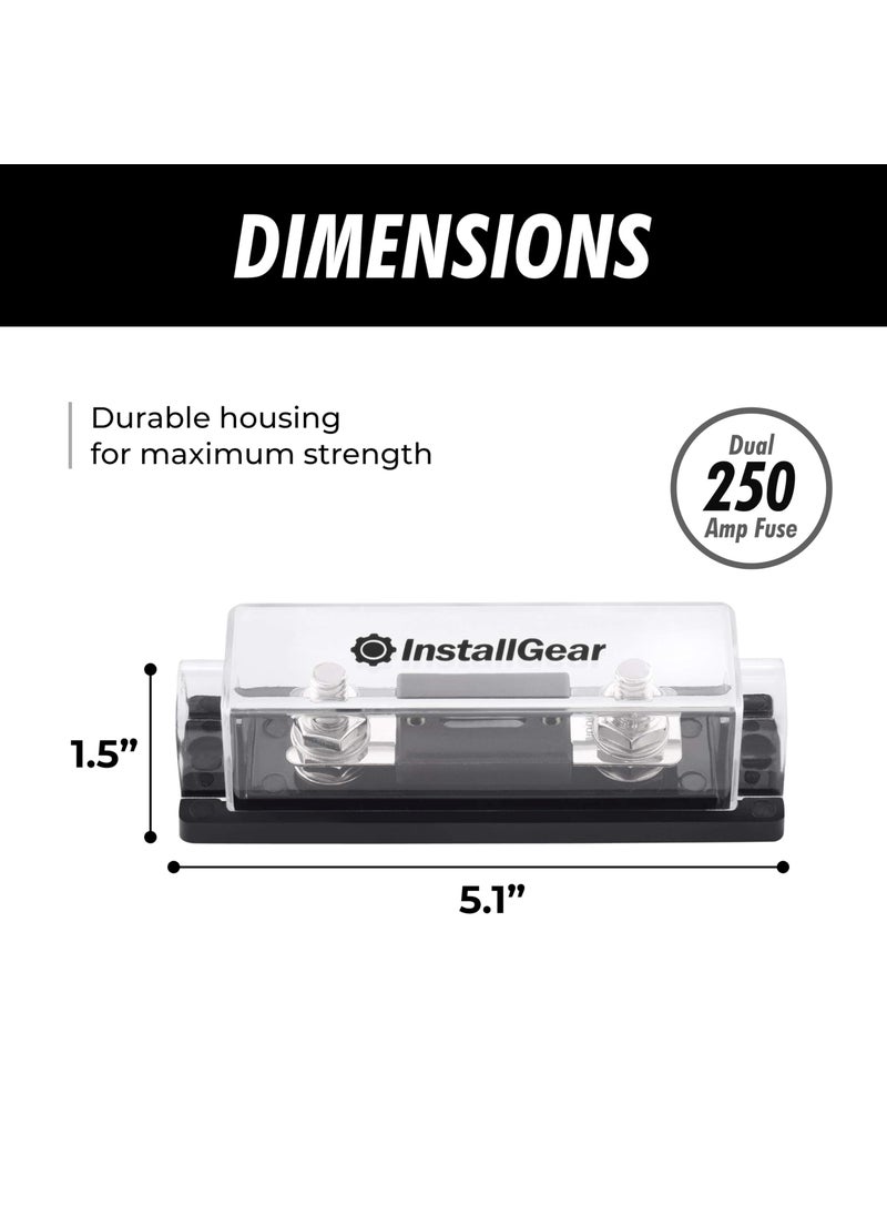 InstallGear InstallGear 0/2/4 Gauge ANL Fuse Holder with 250 Amp ANL Fuses - 2 Pack  - Image 3