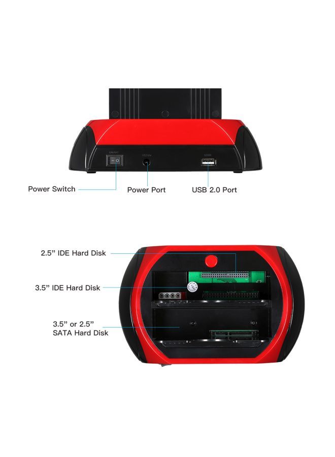 NIBEMINENT HDD Docking Station Dual Hard Disk Drive Black  - Image 3