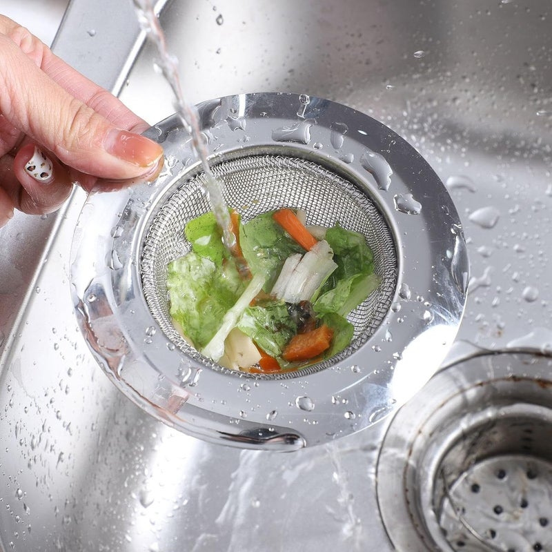 WILDMAKER Rust-Proof Premium Kitchen Sink Strainer with Fine Mesh | Sink Drain Strainer for Kitchen, Utility Sinks & Bathroom Prevents Food Wastage & Hair Clogs | (2, Round) - Image 5