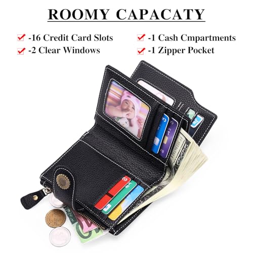 Falan Mule Wallet for Women - Genuine Leather, Compact, RFID Blocking, Bifold Wallet - Image 2