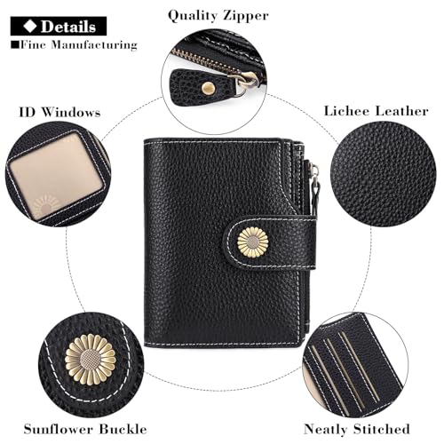 Falan Mule Wallet for Women - Genuine Leather, Compact, RFID Blocking, Bifold Wallet - Image 5