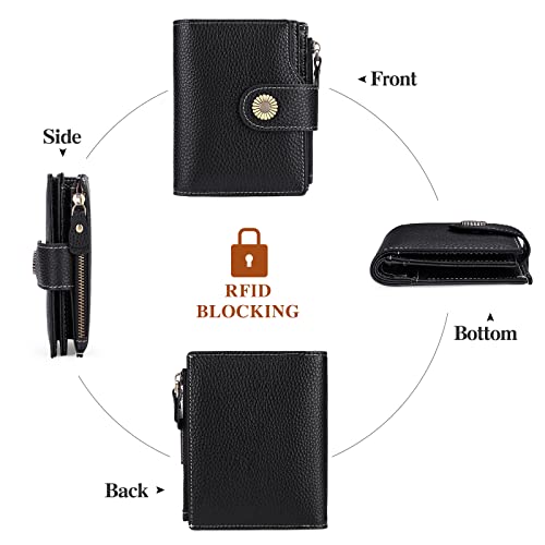 Falan Mule Wallet for Women - Genuine Leather, Compact, RFID Blocking, Bifold Wallet - Image 4