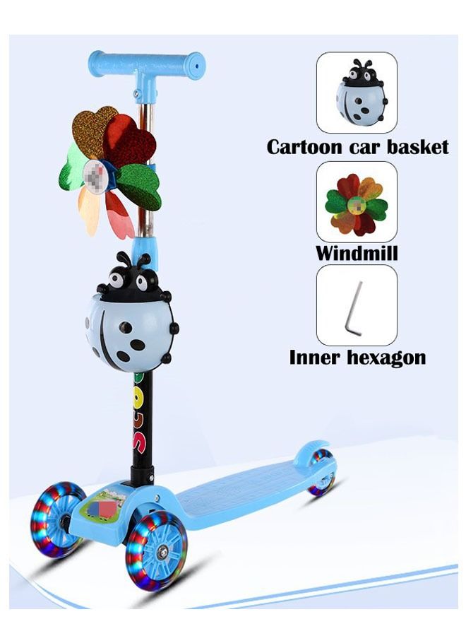 ZCM-HAPPY سكوتر أطفال قابل للطي بثلاث عجلات مع سلة كرتون وطاحونة هوائية - Image 1