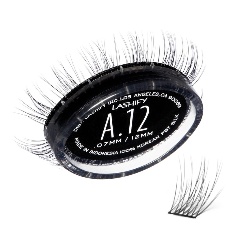 Lashify Amplify 12mm GossamerDIY Eyelash Extensions Refill Black Easy False Eyelashes for a Natural Look