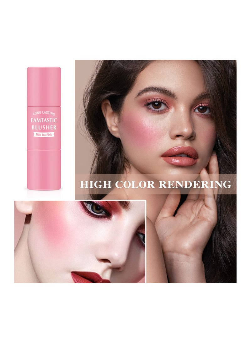 3 Pcs Waterproof Multi Cream Blush Stick with Brush, Lightweight & Long-lasting 2-in-1 Makeup for Cheeks, Lips & Eyeshadow, Easy to Use, Suitable for All Skin Types. - Image 2