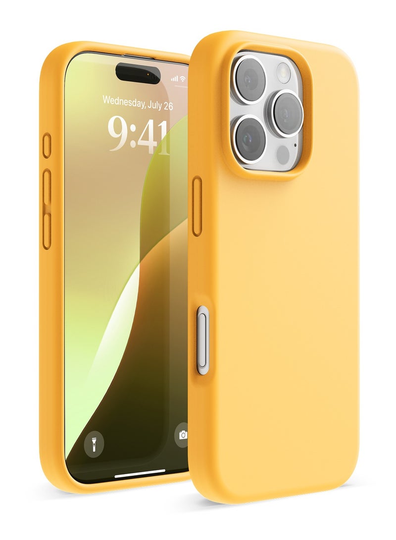 Elago Liquid Silicone for iPhone 16 PRO Case Cover Full Body Protection, Shockproof, Slim, Anti-Scratch Soft Microfiber Lining - Sunshine