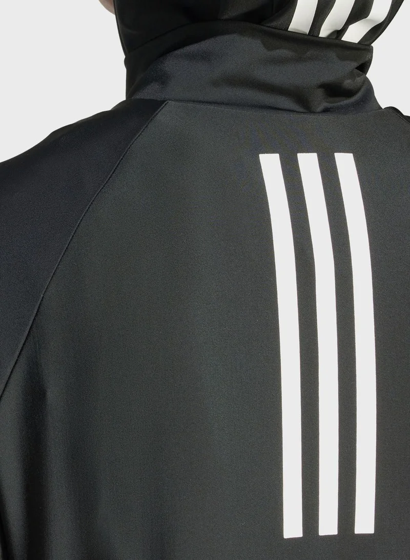 Adidas BLACK Padded 3 Stripes Longsleeve Swim Top for Women | Best Price UAE
