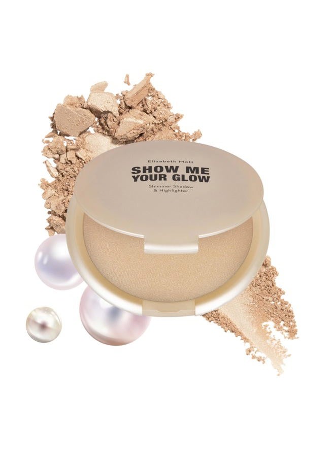 Hawkins & Brimble Show Me Your Glow 2-in-1 Powder Highlighter Makeup and Shimmer Eye Shadow - Natural Face Glow Makeup, Cruelty-Free and Paraben-Free - Illuminating Champagne Highlighter (10g) - Image 1