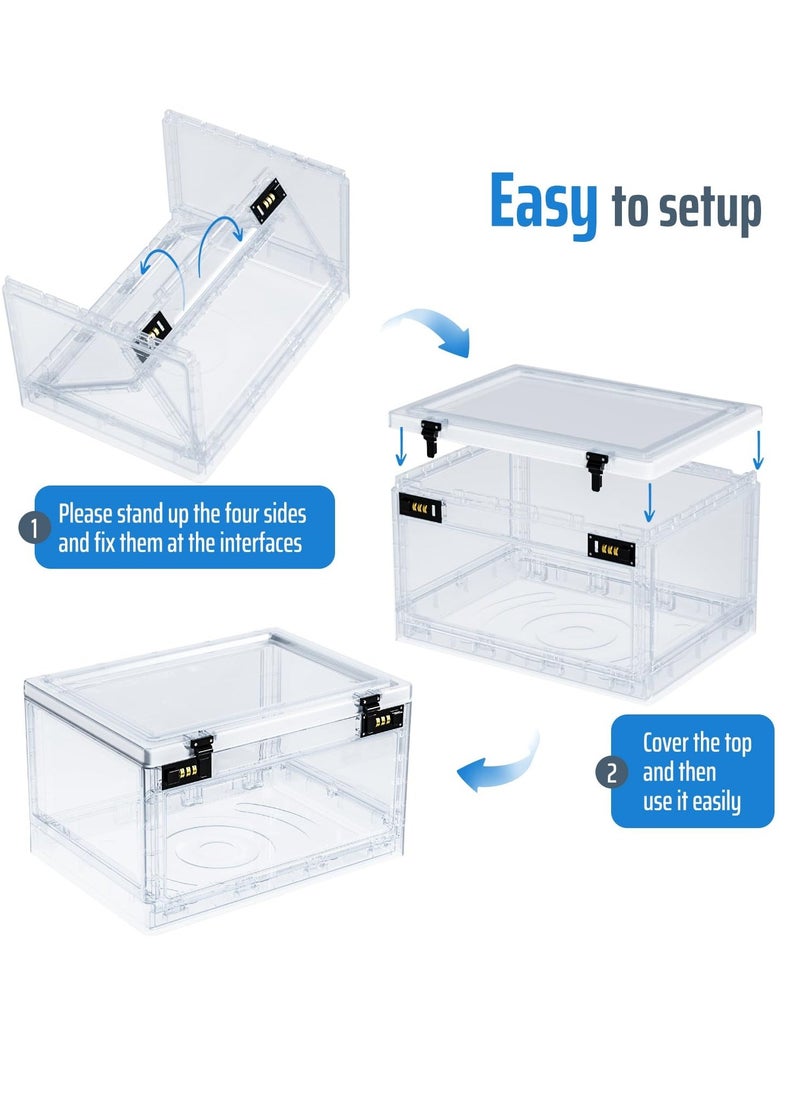 Generic - Medicine Lock Box with Combination Locker, Medication LockBox for Medical Safe Cabinet, Files Documents Organizer, Lockable Cell Phone Jail, Tablet Holder, Food, Snacks, Clear - Image 1
