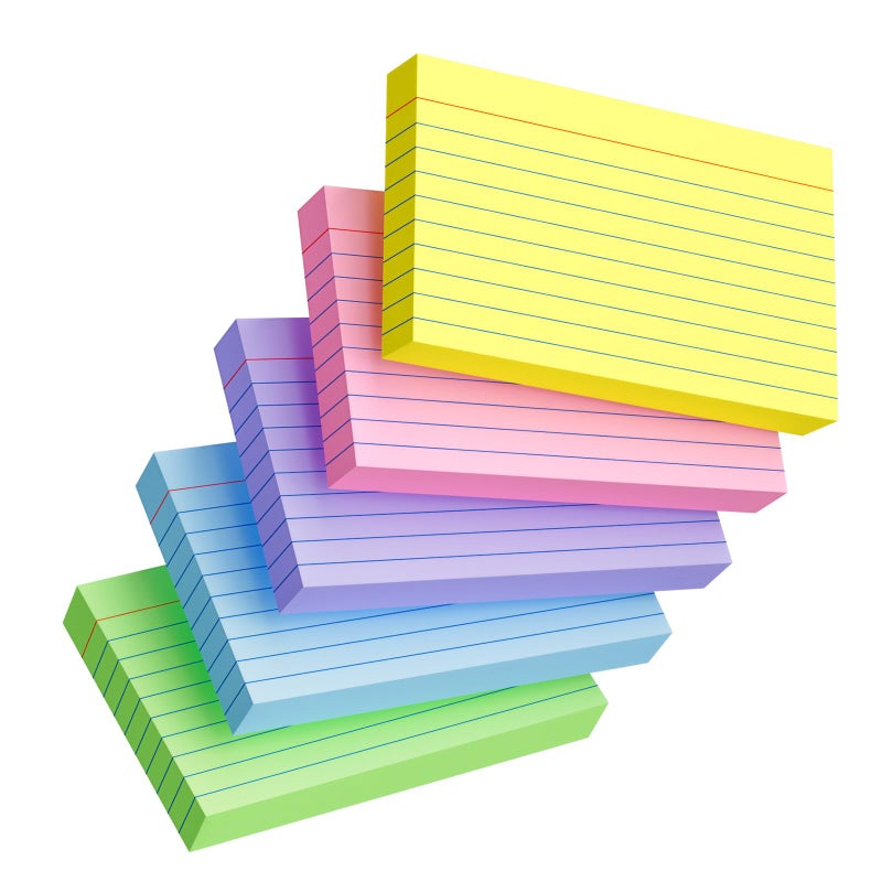 Ciphyfee Index Cards 3x5 Inch, 250sheets, Flash Cards,Ruled Lined Colored Note Cards Paper For Studying, Schools Supplies, College, Office And Home Organization, Note Taking Supplies - Image 1