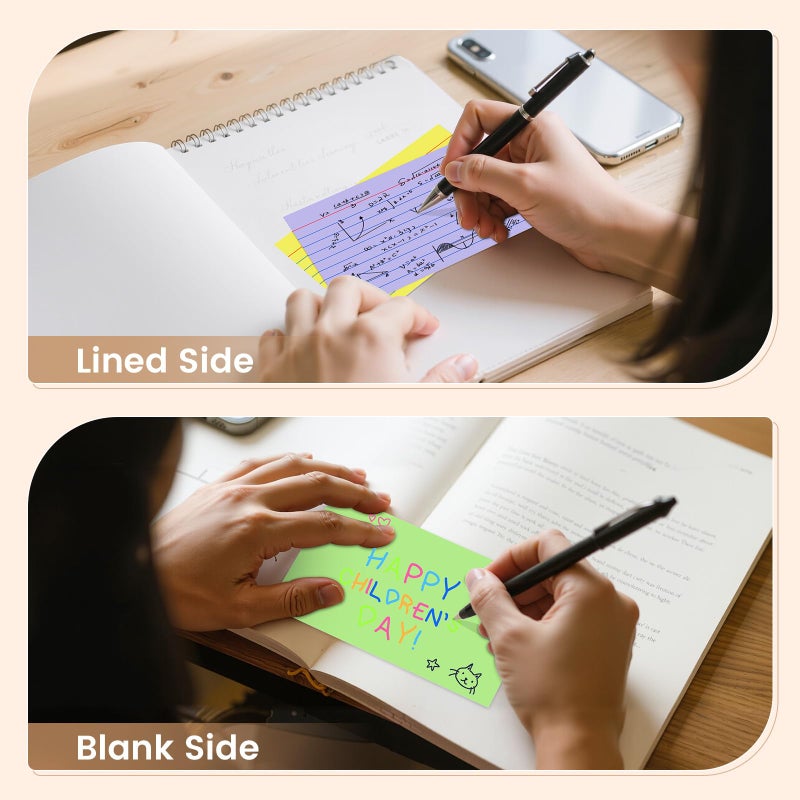 Ciphyfee Index Cards 3x5 Inch, 250sheets, Flash Cards,Ruled Lined Colored Note Cards Paper For Studying, Schools Supplies, College, Office And Home Organization, Note Taking Supplies - Image 5