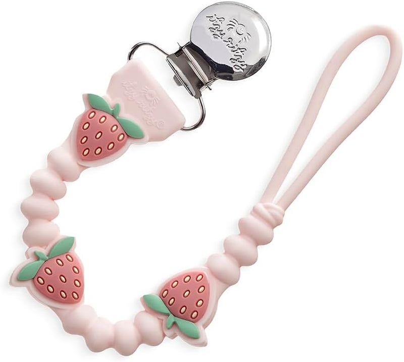 Itzy Ritzy Strawberry Silicone Pacifier Clip - Image 1