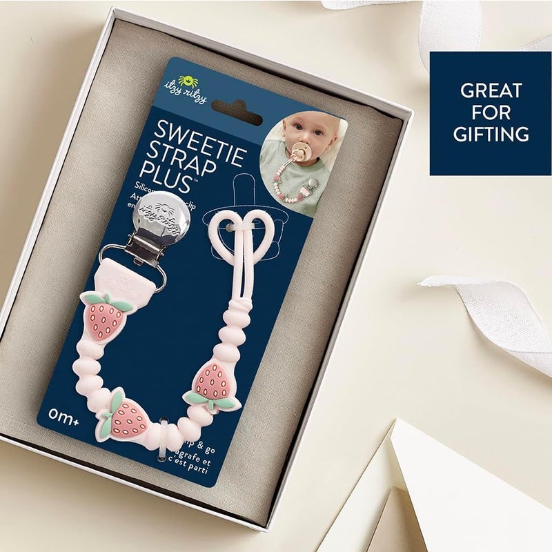 Itzy Ritzy Strawberry Silicone Pacifier Clip - Image 5
