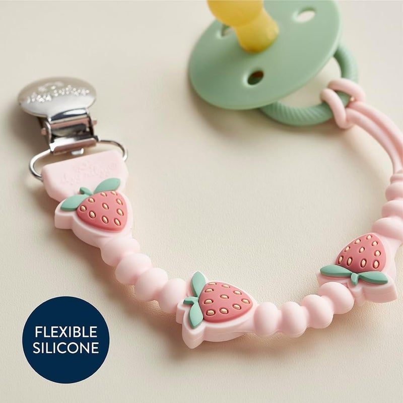 Itzy Ritzy Strawberry Silicone Pacifier Clip - Image 4