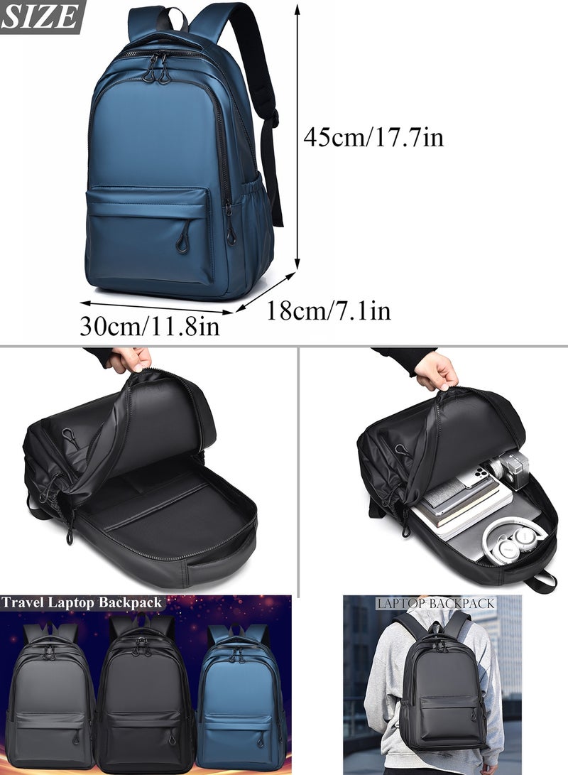 Qiccijoo Qiccijoo Laptop Backpack,Business Travel Anti Theft Backpack Gift for Men Women,Slim Durable Water Resistant College School Bookbag Computer Bag Fits 15.6 Inch Laptop Notebook(Blue) - Image 2