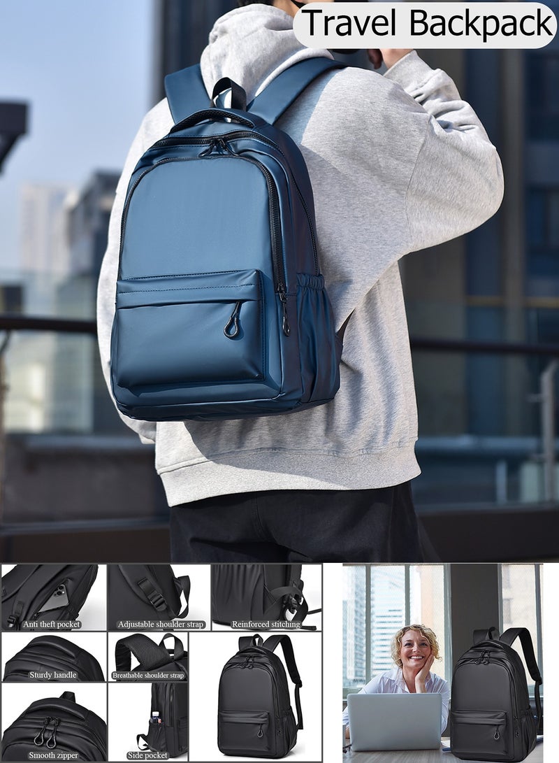 Qiccijoo Qiccijoo Laptop Backpack,Business Travel Anti Theft Backpack Gift for Men Women,Slim Durable Water Resistant College School Bookbag Computer Bag Fits 15.6 Inch Laptop Notebook(Blue) - Image 5
