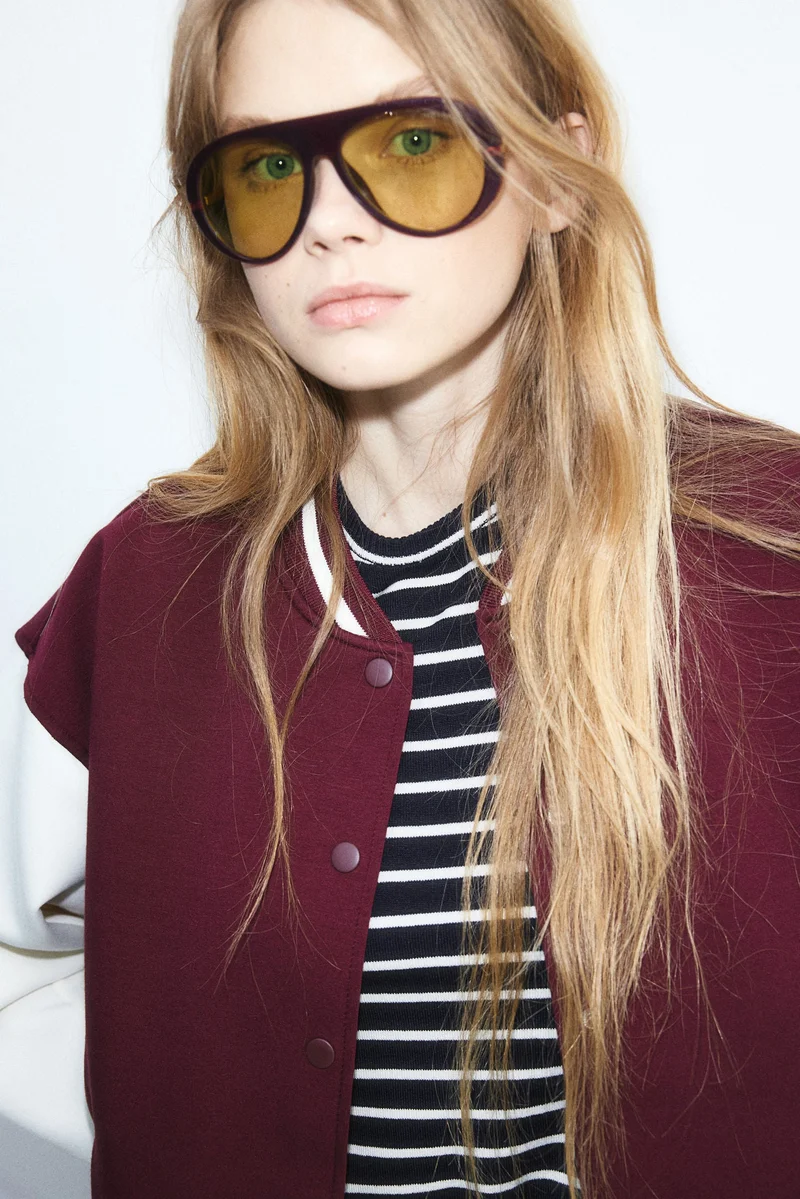 اتش اند ام جاكيت بيسبول مزخرف