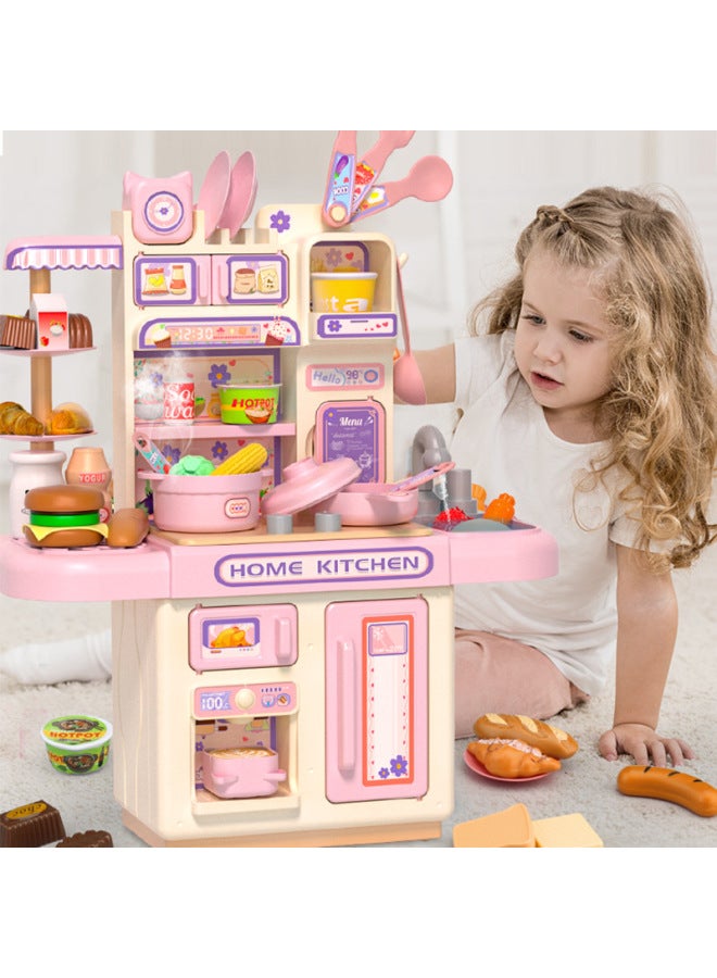 Children's Play House Kitchen Toys 3-5 Years Old Simulation Cooking Kitchenware Girls Toys Mini Kitchen Toys Wholesale-Color:Battery Version 【spray】 Kitchen Table 【powder】 Can Be Water/light - Image 4