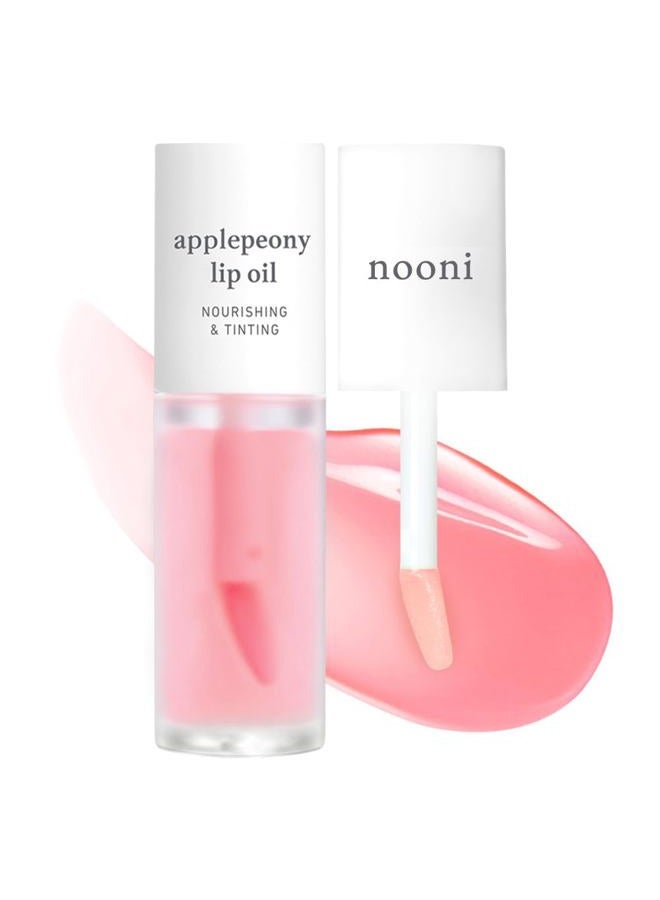 NOONI Korean Lip Oil - Applepeony | Long-Lasting, Moisturizing, Plumping, Revitalizing for Dry Lips, Waterproof, No Peel Off, Hydrating, Nourishing Crystal Clear, 0.12 FL Oz - Image 1