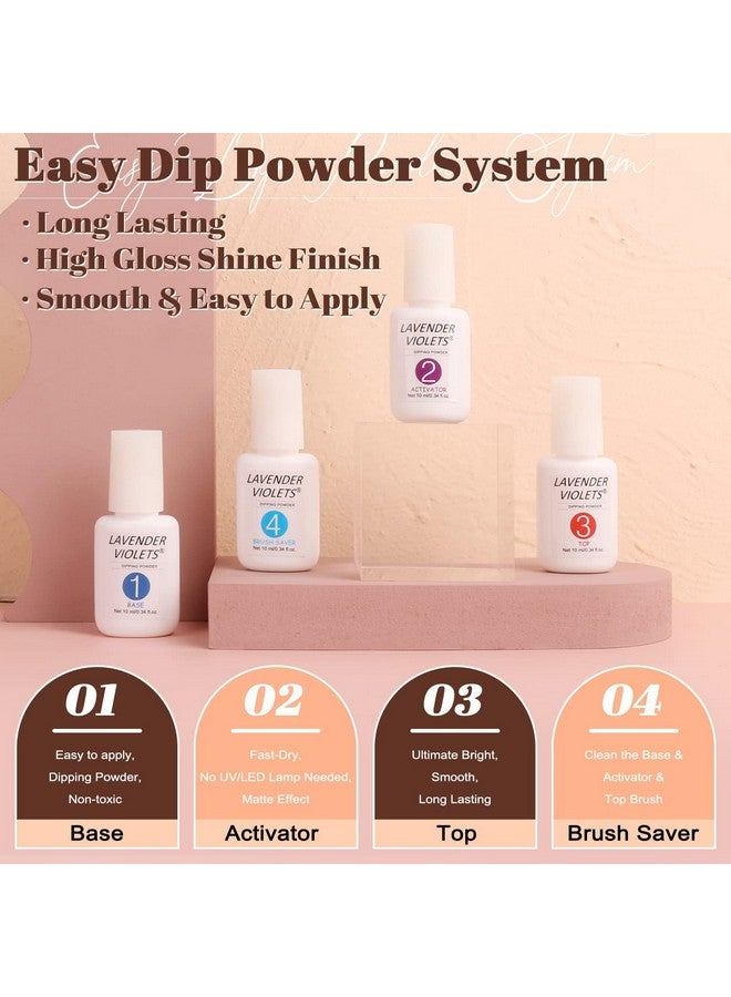Lavender Violets 22 Pcs Dip Powder Nail Kit Starter 16 Colors Nude Pinkish Brown Skin Tone Dipping Powder Liquid Set With Base Top Coat Activator Brush Saver Nail Buffer And Powder Brush M960B - Image 5
