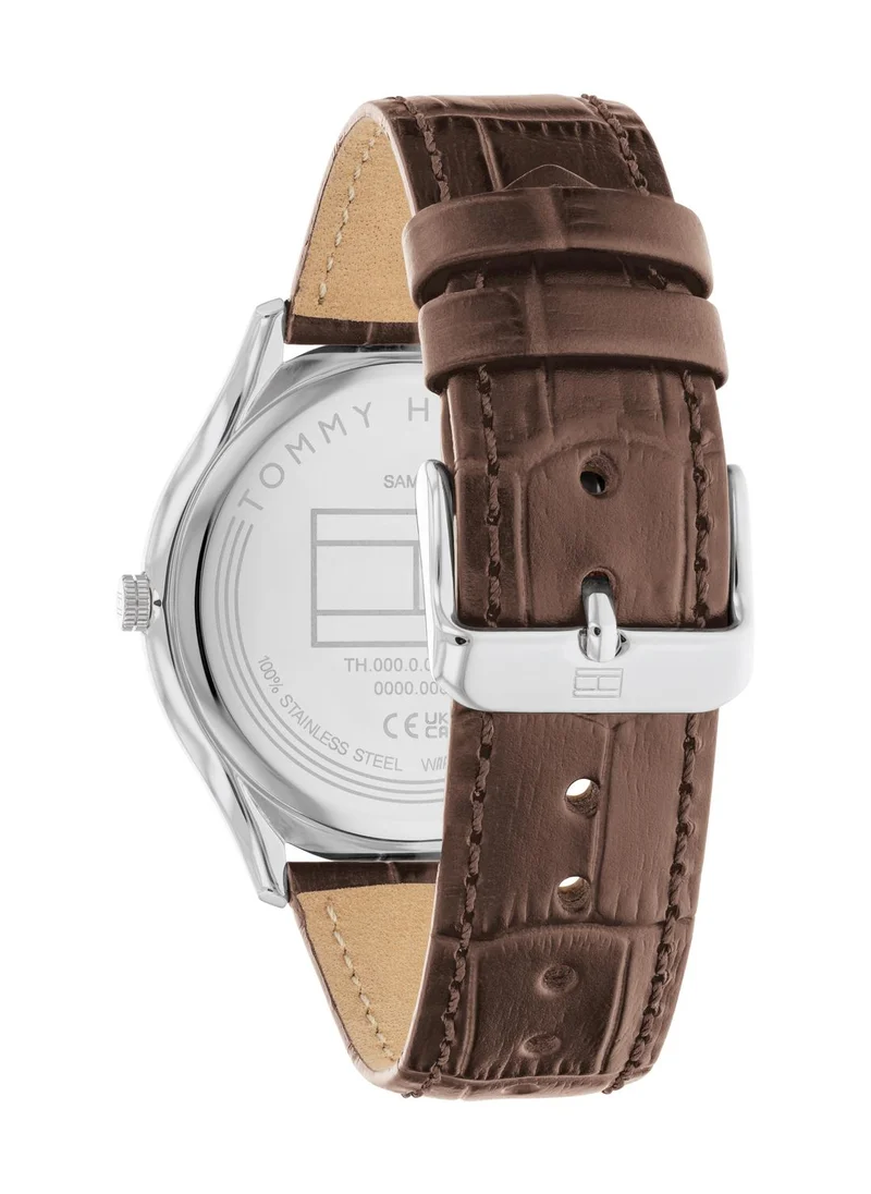TOMMY HILFIGER Becker Leather Strap Watch