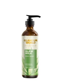GLAMOUR WORLD Ayurvedic Glow Milk Body Wash; Gentle Body Wash That Cleanses Skin Enriched With Aloe Verahoneycoconut Milk  - Image 1