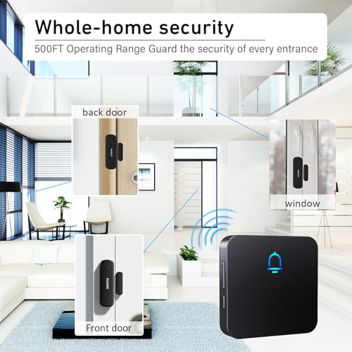 SECRUI Wireless Door Chimes When Entry for Business/Home/Office/Store (500ft Range 32 Chimes Adjustable Volume) Door Open Ringer Alert Buzzer Alarm - 1 sensors - Image 5