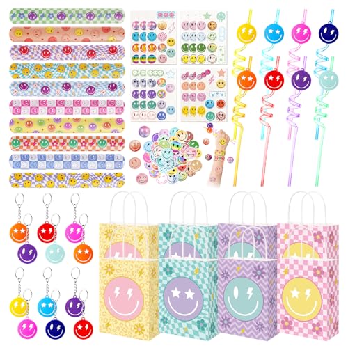 Vanblue 110Pcs Smile Face Party FavorsPreppy Birthday DecorationsHappy Face Goodie Bags Stuffers for Birthday Bachelorette SuppliesClassroom Rewards Prizes Pinata Fillers Gift - Image 1
