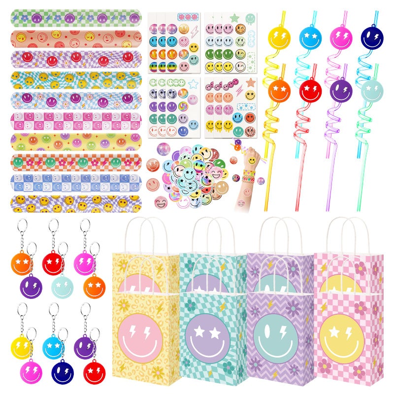 Vanblue 110Pcs Smile Face Party FavorsPreppy Birthday DecorationsHappy Face Goodie Bags Stuffers for Birthday Bachelorette SuppliesClassroom Rewards Prizes Pinata Fillers Gift - Image 3