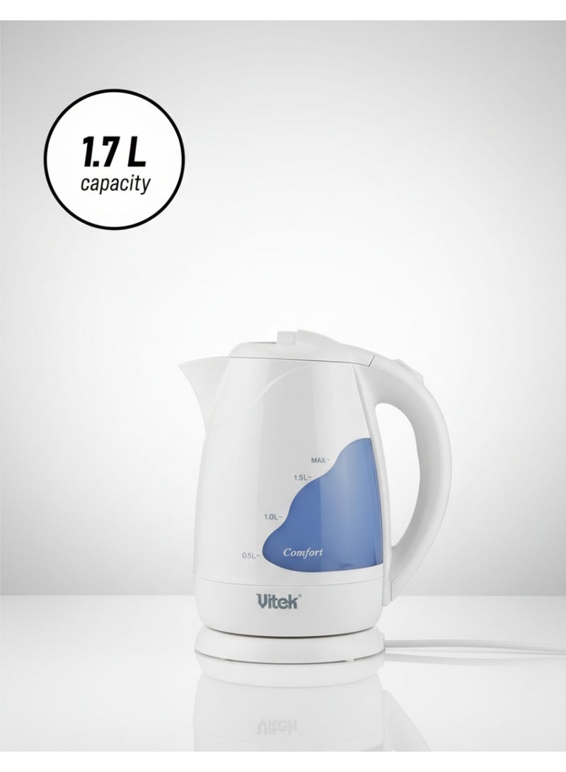Vitek 1.7L Electric Kettle 2200W Fast Boil Cordless Water Kettle with Water Level Indicator White - Image 4