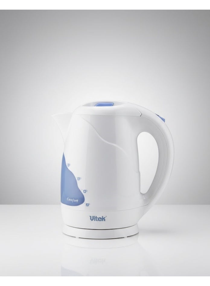 Vitek 1.7L Electric Kettle 2200W Fast Boil Cordless Water Kettle with Water Level Indicator White - Image 1