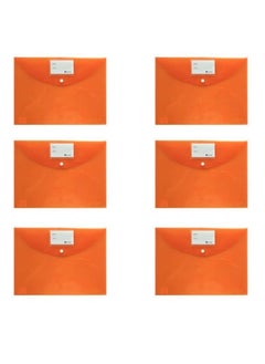 ATLAS 6-Piece Thick Document Bag Clear Orange Colour  - Image 1
