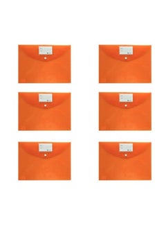 ATLAS 6-Piece Thick Document Bag Clear Orange Colour  - Image 2
