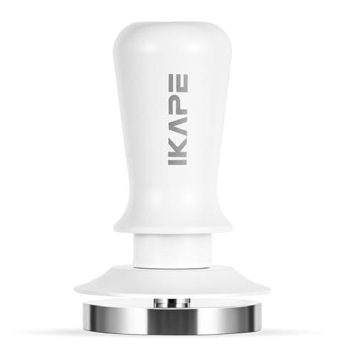 IKAPE 533mm Espresso Tamper Premium Barista Coffee Tamper with Calibrated Spring Loaded 100 Flat Stainless Steel Base Tamper Fits for Breville Series 54mm Portafilter BasketWhite - Image 1