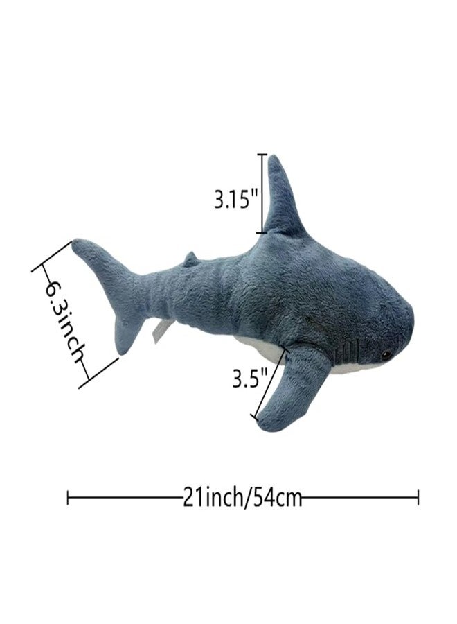 DODXIAOBEUL 21 Inch（54cm） BLAHAJ Throw Pillow Shark Stuffed Animal Soft Shark Plush Toy for Kids Women for Room Decoration - Image 2
