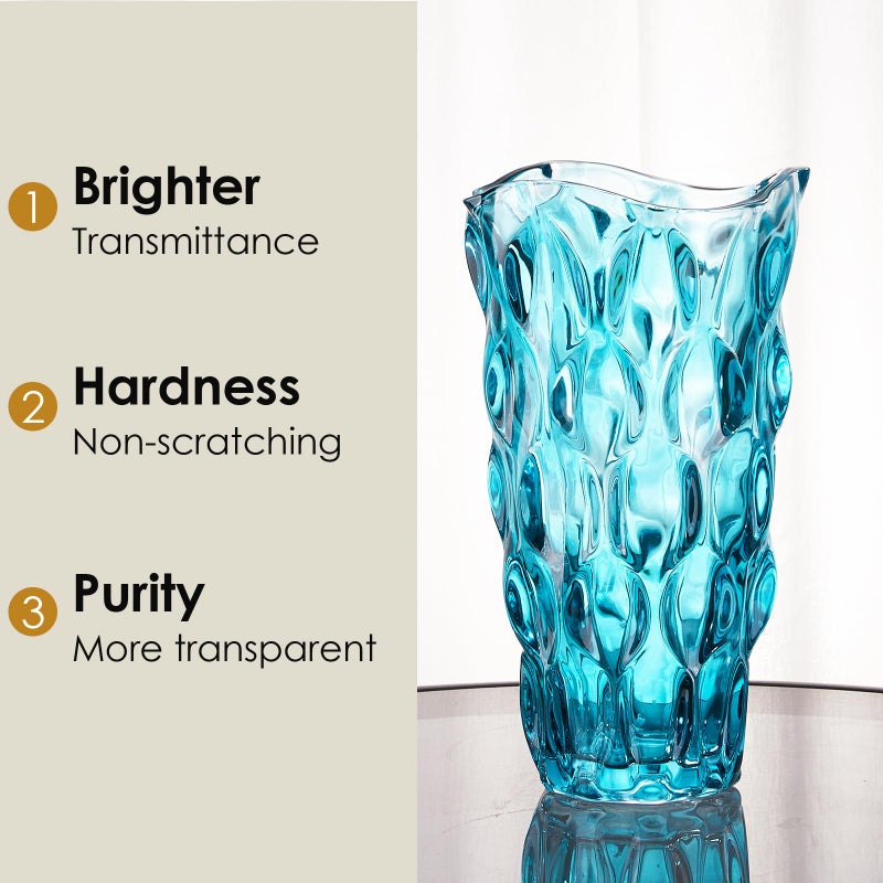 CEMABT Glass Vases for Flowersï¼ŒThickened 3.4 lb Morden vases for Tables Centerpieces, vase for Home Decor, Crystal,Colorful,Vintage and Clear Rose Large Vases Christmas Day Giftsï¼ˆBlueï¼‰ - Image 4